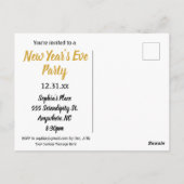 Silvester Party Vintag Art Deco Einladung Postkarte (Rückseite)