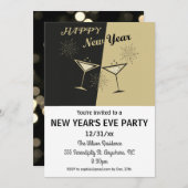 Silvester Party Vintag Cheers Einladung (Vorne/Hinten)
