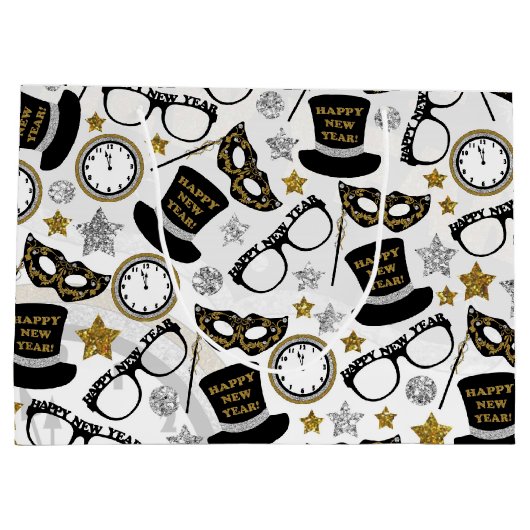 Silvester-Partymischmustertasche Große Geschenktüte (Rückseite)