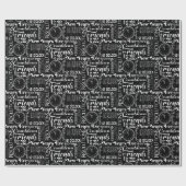 Silvester-Partymuster-Uhrgewebe Geschenkpapier (Flach)