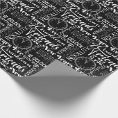 Silvester-Partymuster-Uhrgewebe Geschenkpapier (Ecke)