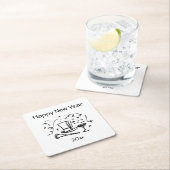 Silvester Rechteckiger Pappuntersetzer (Vor Ort)