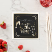 Silvester Roaring 20er Art Deco Gold Frame Serviette (Beispiel)