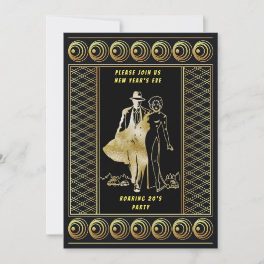 Silvester Roaring 20's Couple Party, ZRP Einladung (Vorderseite)