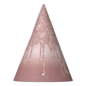Silvester Rose Gold Glitzer Tropfen Partyhütchen (Links)