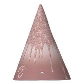 Silvester Rose Gold Glitzer Tropfen Partyhütchen (Rechts)