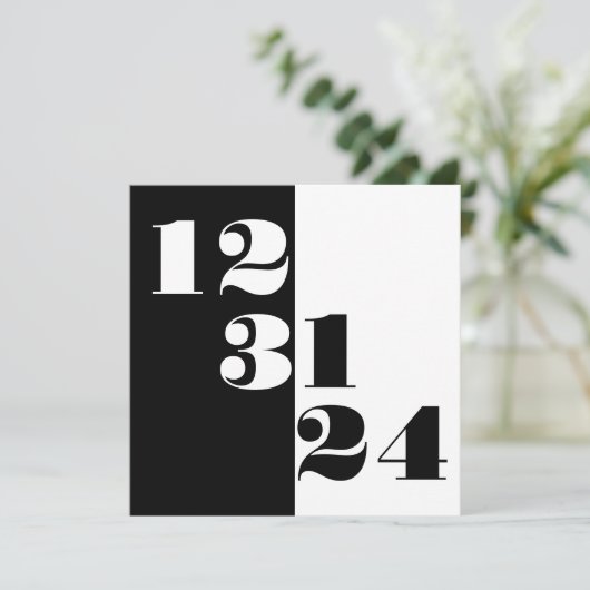 Silvester Save the Date 12 31 24 Hochzeit (Stehend Vorderseite)