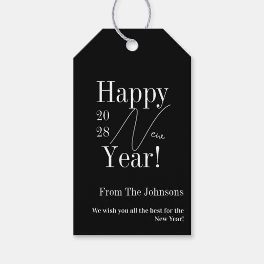 Silvester schwarz und weiß geschenkanhänger (Vorderseite)