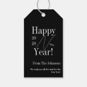 Silvester schwarz und weiß geschenkanhänger (Rückseite)