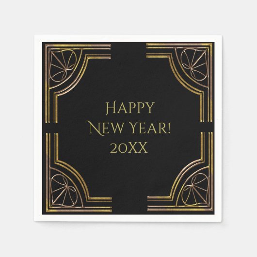 Silvester Schwarzes Gold Serviette (Vorderseite)