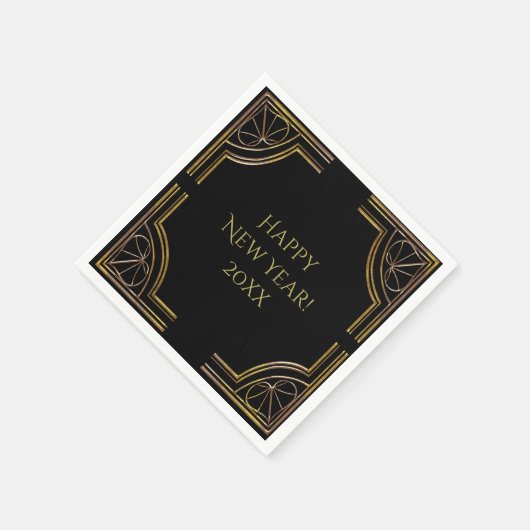 Silvester Schwarzes Gold Serviette (Ecke)