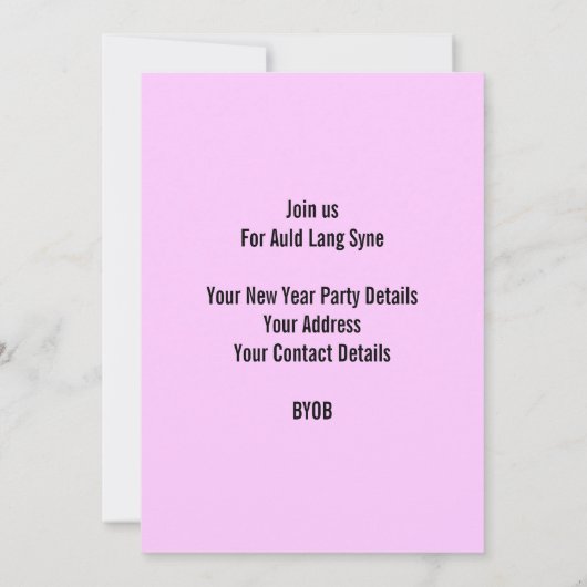 Silvester Scottish Hogmanay Party Einladung (Rückseite)