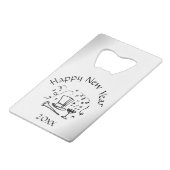 Silvester Silver Dating Geldkarten Flaschenöffner (Vorderseite Schrägansicht)