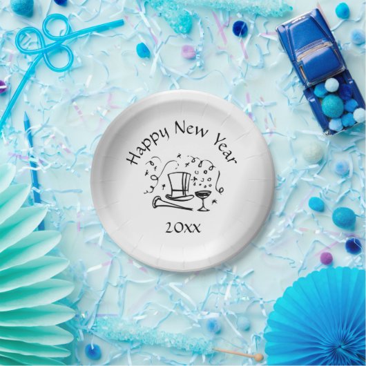 Silvester Silver Dating Pappteller (Party)