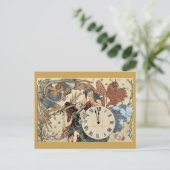 Silvester Vater Zeit Postkarte (Stehend Vorderseite)