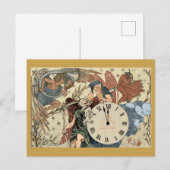 Silvester Vater Zeit Postkarte (Vorne/Hinten)
