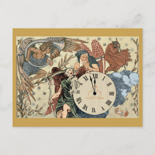 Silvester Vater Zeit Postkarte