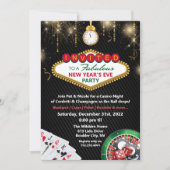 Silvester Vegas Casino Party Einladung (Vorderseite)