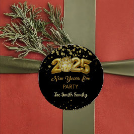 Silvesterabend 2025 Vielen Dank Runder Aufkleber