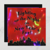 Silvesterabend beleuchten - Party Einladungen (Vorne/Hinten)
