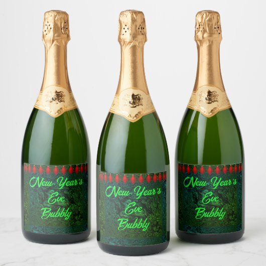 Silvesterabend blubbly Sparkling Wine Label (Set v Schaumweinetikett (Flaschen)