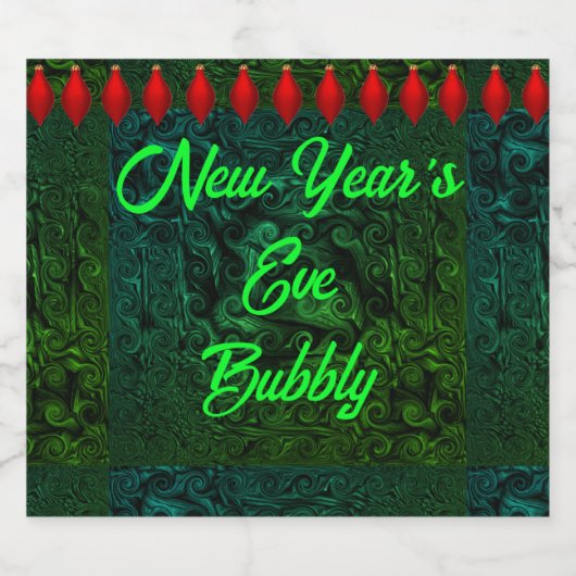 Silvesterabend blubbly Sparkling Wine Label (Set v Schaumweinetikett (Einzelnes Label)