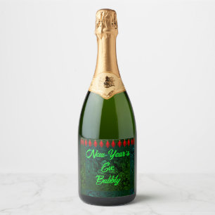 Silvesterabend blubbly Sparkling Wine Label (Set v Schaumweinetikett