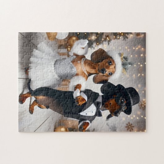 Silvesterabend-Dackel Puzzle (Horizontal)