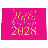 Silvesterabend heißes rosa Gastgeschenk Große Geschenktüte (Vorderseite)