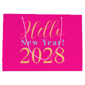 Silvesterabend heißes rosa Gastgeschenk Große Geschenktüte (Rückseite)