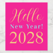 Silvesterabend heißes rosa Party Weinetikett (Einzelnes Label)