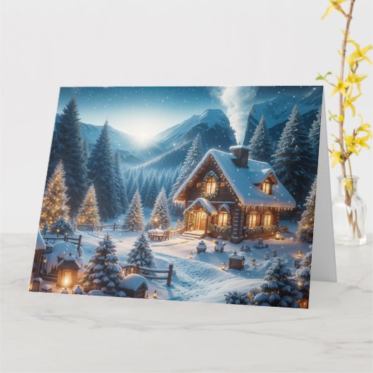 Silvesterabend im Alpenraum - Ihre eigene Botschaf Karte (Gelbe Blume)