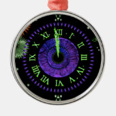 Silvesterabend Iris Uhr Lila Metallverzierung Ornament Aus Metall (Vorne)