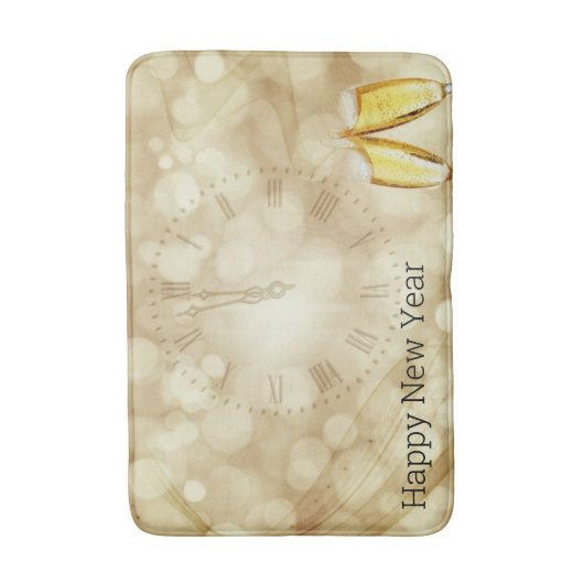 Silvesterabend mit Champagnerbrille Bath Mat Badematte (Vorderseite Vertikal)
