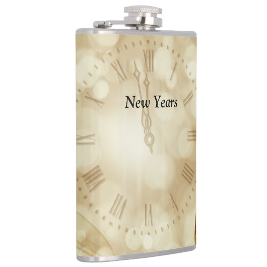 Silvesterabend mit Champagnerbrille Flachmann (Rechts)