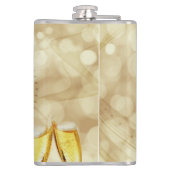 Silvesterabend mit Champagnerbrille Flachmann (Rückseite)