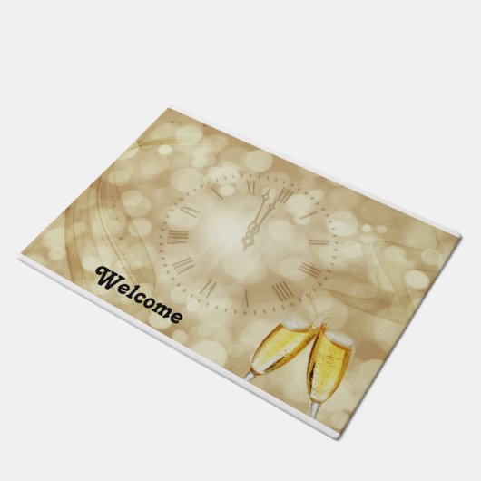 Silvesterabend mit Champagnerbrille Fußmatte (Schrägansicht)