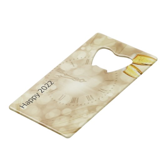 Silvesterabend mit Champagnerbrille Geldbeutel Flaschenöffner (Vorderseite Schrägansicht)