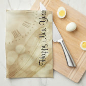 Silvesterabend mit Champagnerbrille Geschirrtuch (Viertel Falte)