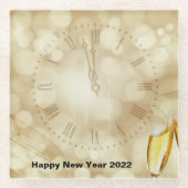 Silvesterabend mit Champagnerbrille Glasuntersetzer (Vorderseite)
