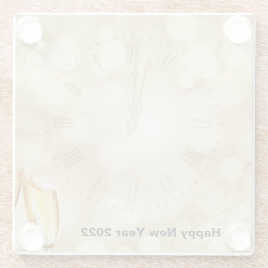 Silvesterabend mit Champagnerbrille Glasuntersetzer (Rückseite)