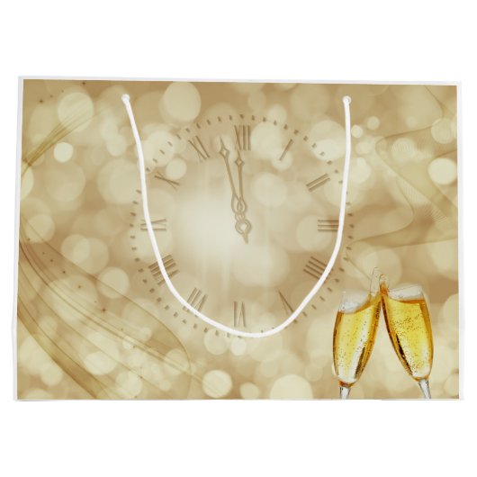 Silvesterabend mit Champagnerbrille Große Geschenktüte (Rückseite)