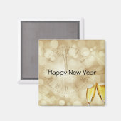 Silvesterabend mit Champagnerbrille Magnet (Vorderseite/Rückseite)