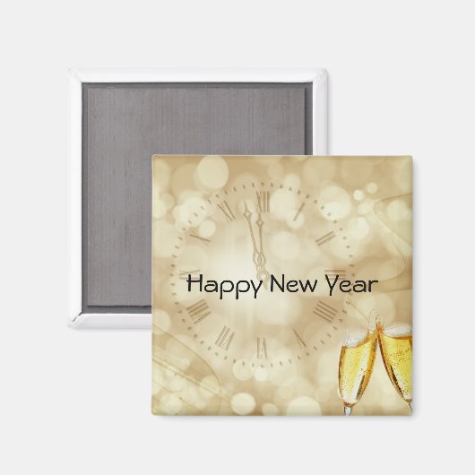 Silvesterabend mit Champagnerbrille Magnet (Vorderseite/Rückseite)