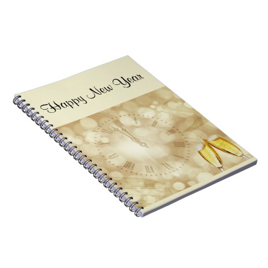 Silvesterabend mit Champagnerbrille Notizblock (Rechte Seite)