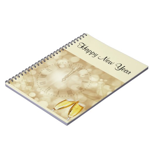 Silvesterabend mit Champagnerbrille Notizblock (Linke Seite)