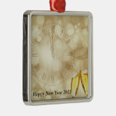 Silvesterabend mit Champagnerbrille Ornament Aus Metall (Rechts)