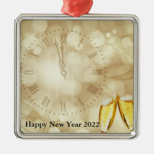 Silvesterabend mit Champagnerbrille Ornament Aus Metall
