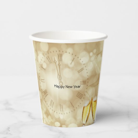 Silvesterabend mit Champagnerbrille Pappbecher (Vorderseite)