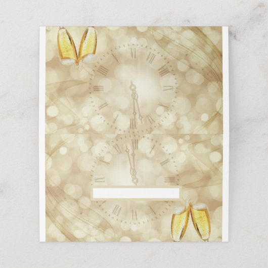 Silvesterabend mit Champagnerbrille Platzkarte (Außenseite Aufgefaltet)